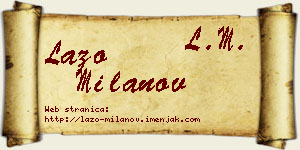 Lazo Milanov vizit kartica
